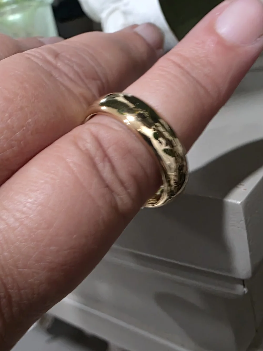 14k Gold PlatedClassic Polished Gold Dome Band Ring - Size 10